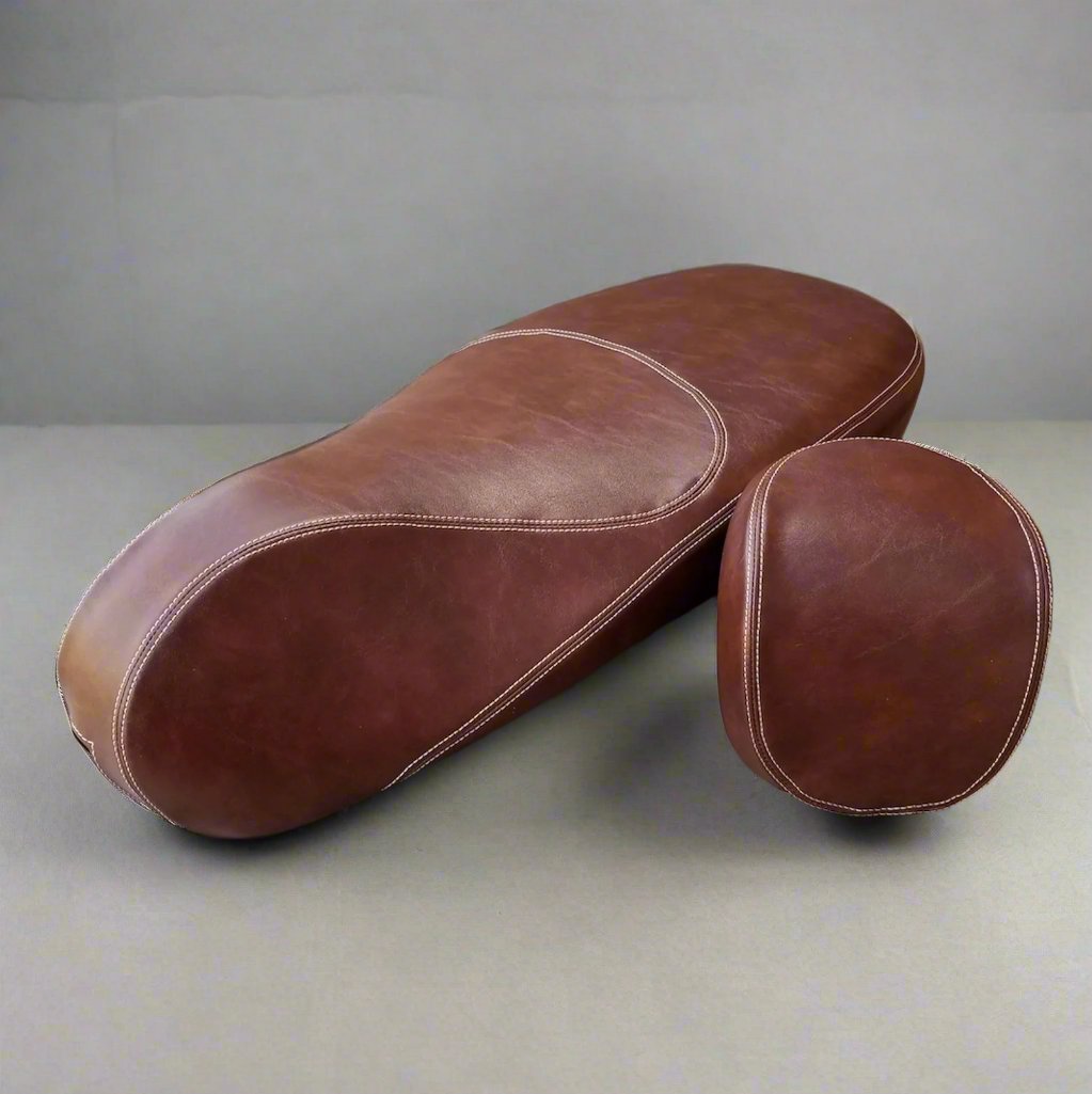 READY TO SHIP! Vespa Sprint / Primavera Distressed Whiskey Seat Cover by Cheeky Seats
