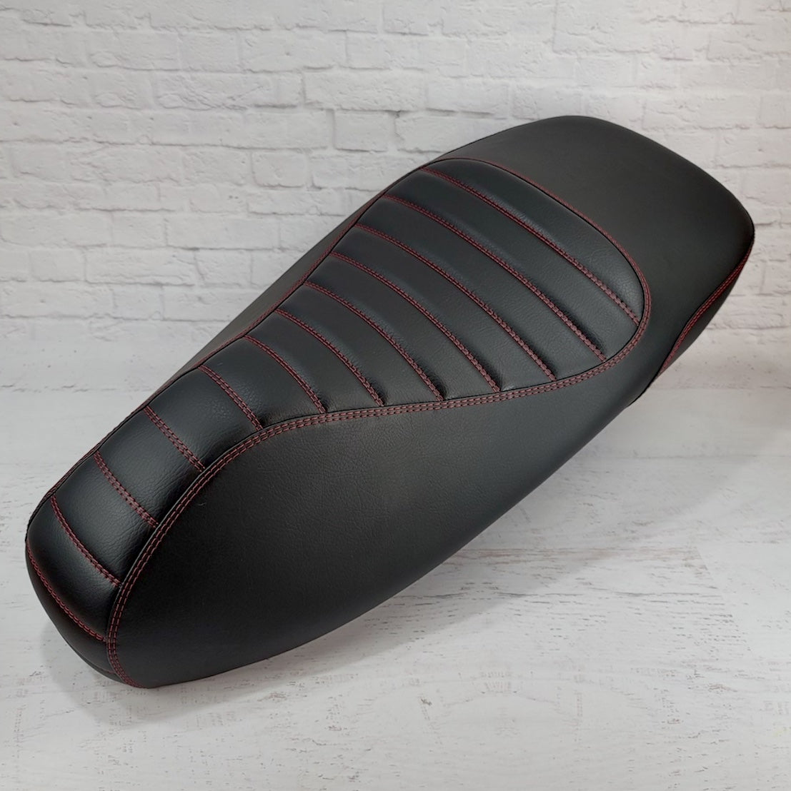 Vespa GTS padded black seat cover by Cheeky Seats
