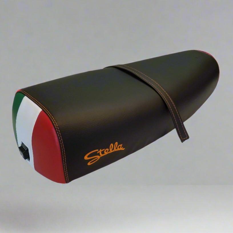 Genuine Stella Seat Cover - Matte Black Rear Italian Flag