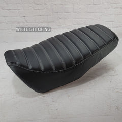 Black Honda Grom Seat Cover with minimalist tuck and roll stitching by Cheeky Seats