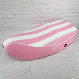 Vespa LX pink striped seat cover by Cheeky Seats
