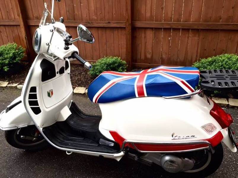 Vespa GTS Union Jack scooter seat cover