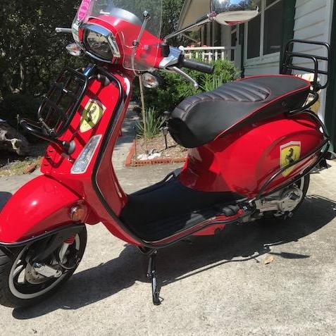 Vespa Sprint / Primavera Padded Black and Red Seat Cover