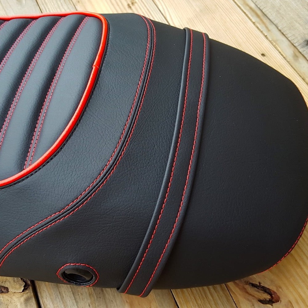 Vespa S 50 125 150 Black Padded Tuck and Roll Seat Cover